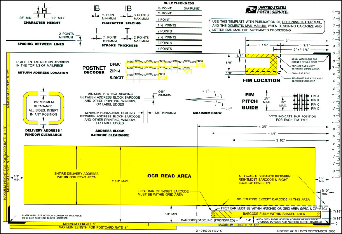 Letter Size Mail Dimensional Standards Template